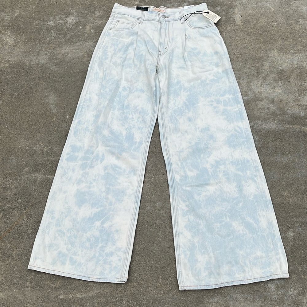 Levi's Light Blue Tie-Dye Wide Leg Jeans